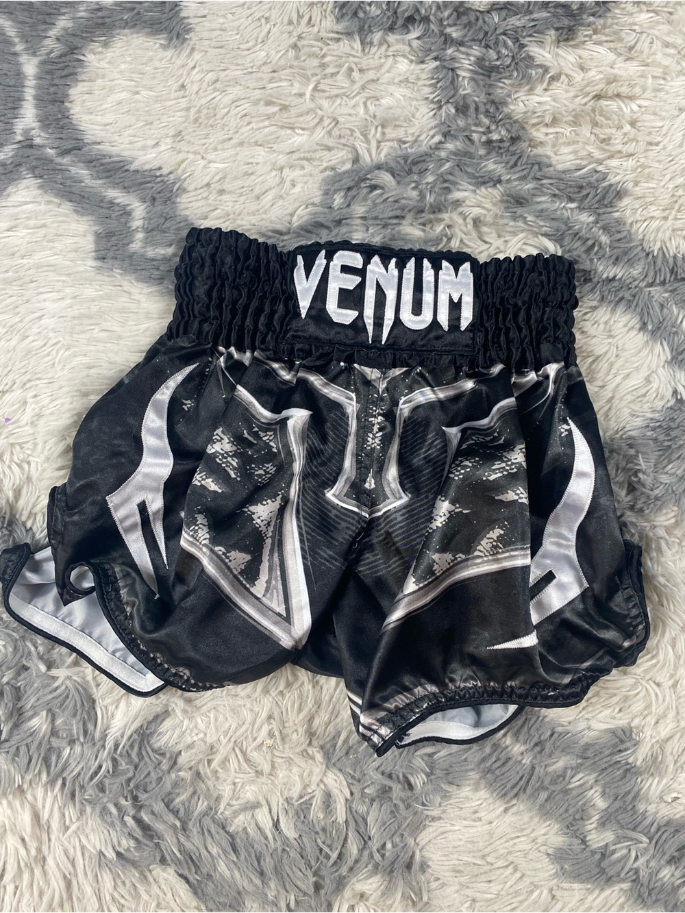 Venum Classic Muay Thai Shorts - Black/White Small Unisex Thailand